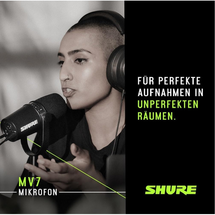 Мікрофон Shure MV7+ для подкастів, стрімінгу та запису - білий (срібний). USB/XLR, LED-сенсор, автоматичне регулювання рівня звуку, цифровий поп-фільтр