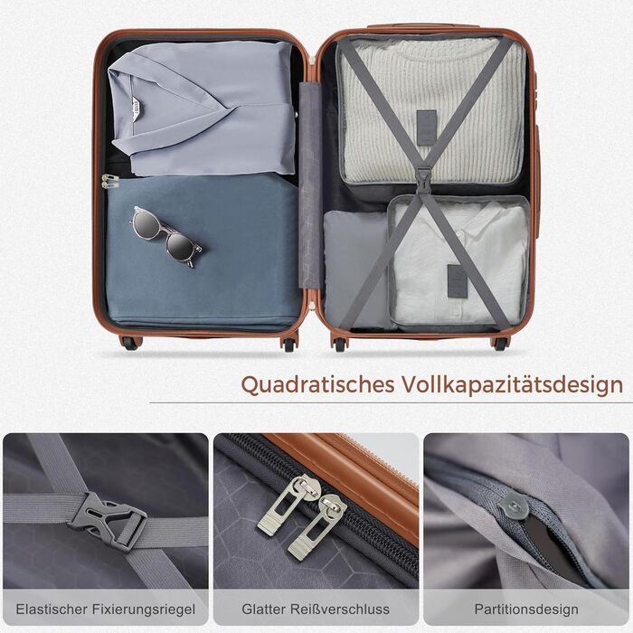 Набір валіз Merax 3 шт. з ABS-пластику, з колесами та TSA-замком, сіро-зелений (колір)