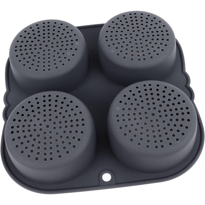 Dpofirs Loaf Pan with Four Cups, Mini Burger Buns Made of Food-Grade Silicone Material, Burger Buns Baking Mold with Non-Stick Coating, High Heat Resistance for Bread and Buns