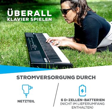 Alesis Recital - Електронне піаніно 88 клавіш для початківців з напівзваженими клавішами, динаміками, 5 преміум-звуками, виходом для навушників та підпискою на уроки гри на піаніно, чорного кольору