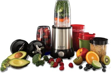 Russell Hobbs Mixer [Multi-function Stand Mixer] NutriBoost (includes 5 BPA-free and dishwasher-safe containers + lids, 22,000 RPM, 0.9 HP motor) electric, smoothie maker 23180-56 Single
