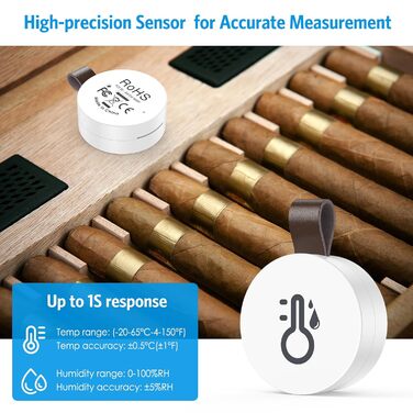 Brifit Bluetooth Thermometer Hygrometer, Digital Thermometer Hygrometer with APP & Data Storage, Temperature Humidity Sensor for Home, Office, Greenhouse, Wine Cellar, 3 Pack
