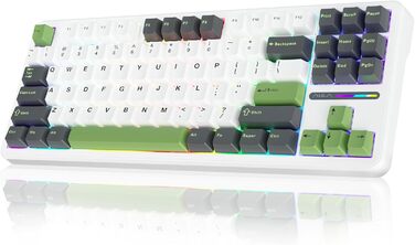 Ігрова механічна клавіатура AULA F87: бездротовий TKL, RGB, Hot-Swap, QWERTY, підтримка Bluetooth 5.0, п'ятишарове демпфування
