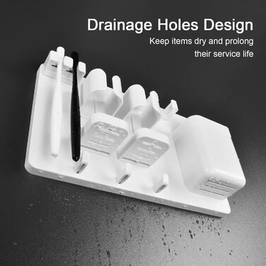 YOHOM Electric Toothbrush Holder for Shower, Wall Mount, Toothbrush Holder, Organizer, Hanging Toothbrush, Toothpaste, Storage Shelf for Bathroom Accessories, Shelf