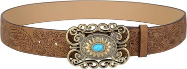 Жіночий шкіряний ремінь Chic Diary в ковбойському стилі, вінтажний пояс для джинсів коричневого кольору