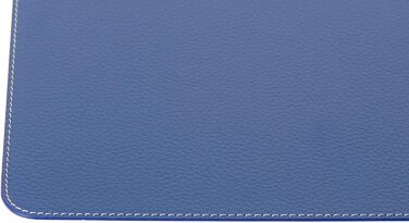 Placemats and Coasters (Set of 4) made from recycled leather, 4 placemats and 4 coasters, table mats, placemats 40 x 30 cm and coasters 10 x 10 cm (40 x 30 cm, Blue)
