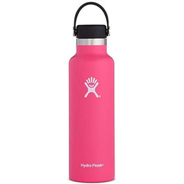HYDRO FLASK - 621ml (21oz) Water Bottle - Vacuum-Insulated Stainless Steel Water Bottle - Sports Bottle with Leak-Proof Flex Cap - Dishwasher-Safe Thermos Bottle - Standard Mouth - Watermelon