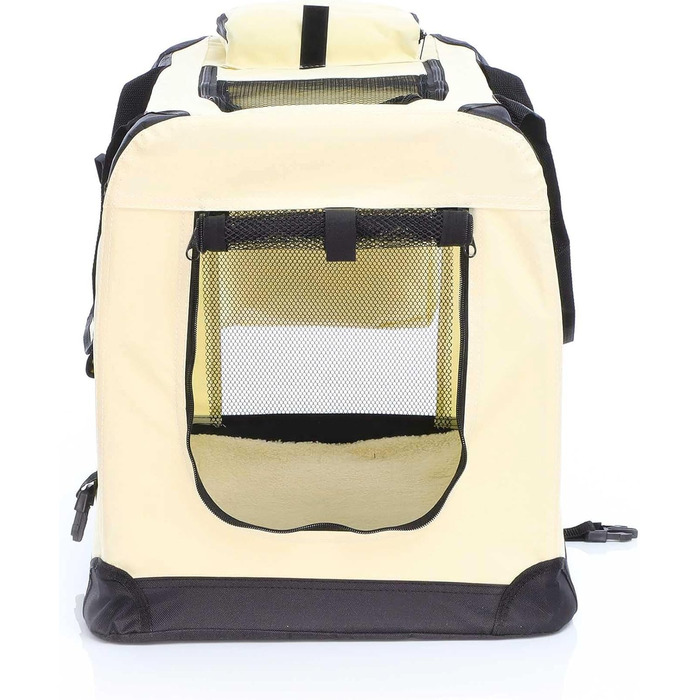 Складана переносна коробка для собак та котів Fudajo (50x35x35 см, 600x420x440 мм), бежева