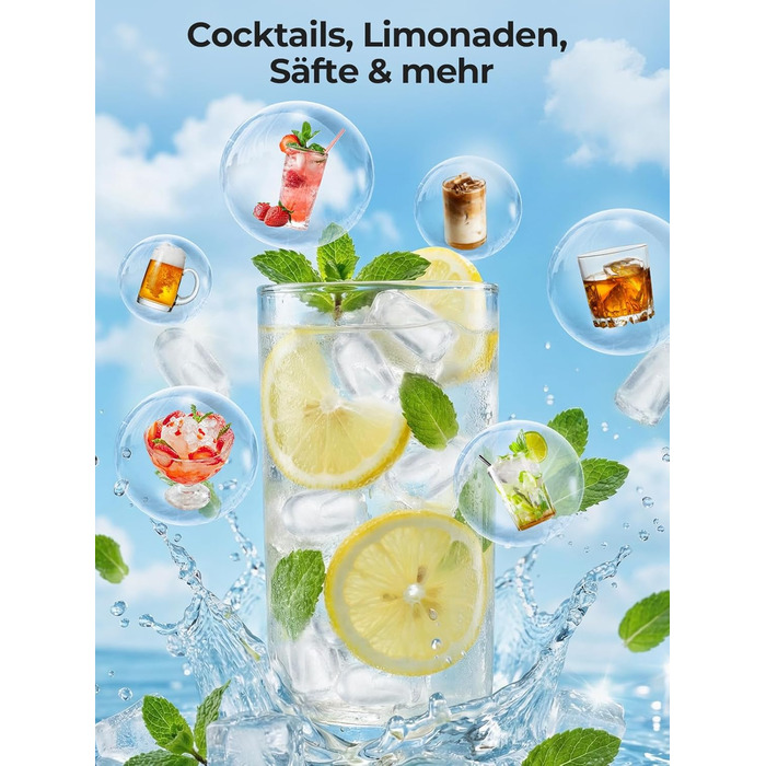 Машина для приготування льоду FOHERE з ручкою, 14 кг/24 год, 9 кубиків льоду за 5 хвилин, 2 розміри, самоочищення, портативна з лопаткою та кошиком – ідеальна для дому, кухні, офісу, кемпінгу, вечірки, RV