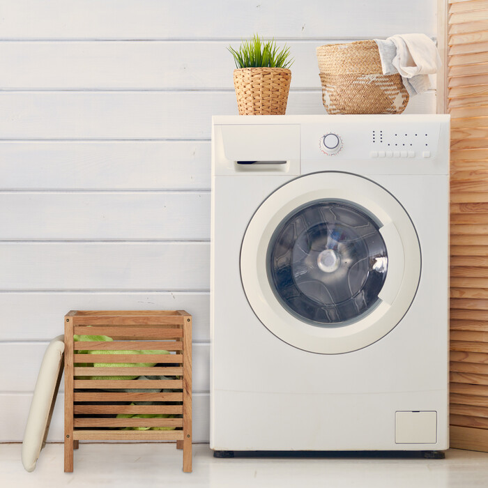 Relaxdays Laundry Basket with Seat, Walnut Wood