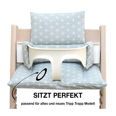 Комплект подушок для стільчика Stokke Tripp Trapp Blausberg Baby, знімний, водонепроникний, сертифікат Oeko-Tex, Made in Germany, Happy Star зелений