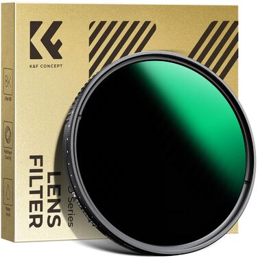 ND фільтр K&F Concept змінний 62мм ND3-ND1000 (сірий), Nano-Dazzle, 1.5-10 ступенів