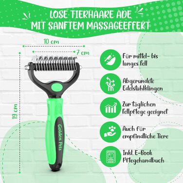 Щітка для вичісування підшерстя собак та котів - щітка для вичісування підшерстя, підшерсткова щітка, гребінець для собак та котів, для довгошерстих тварин, розмір M-L
