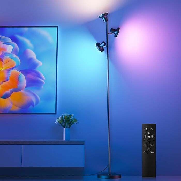 Стельовий світильник SIBRILLE з LED-підсвічуванням, 36W, 2500LM, диммування, пульт ДУ, сенсорне управління, 2700K-6500K, 3-режимний світловий ефект, для вітальні, спальні, офісу, готелю, колір: чорний