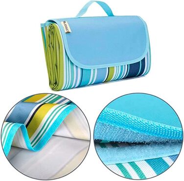 Водонепроникний плед для пікніка 203x145 см - великий, складний, для сім'ї та подорожей