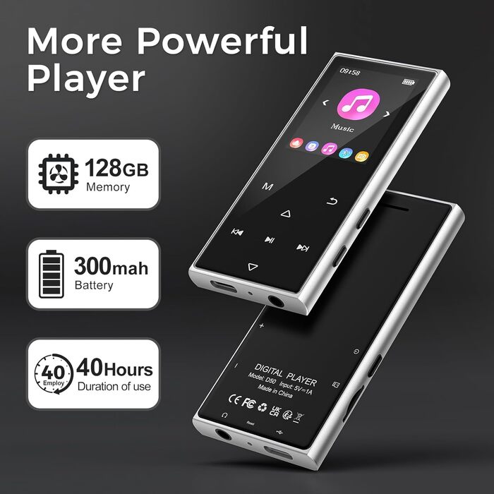 MP3 плеєр AGXOV з Bluetooth, WiFi, Android 4.02