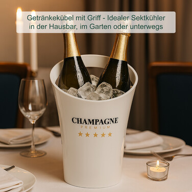 Relaxdays 2-Bottle Champagne Cooler in White