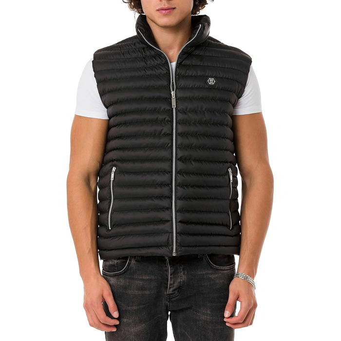 Чоловіча жилетка Redbridge з коміром-стійкою, модель Bubble Vest, колір чорний