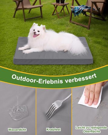 Ортопедичне ліжко для собак великих порід, 119x73 см. Знімний чохол з екошкіри, м'яке лежання, для дому та вулиці (73x45x7 см, сірий)