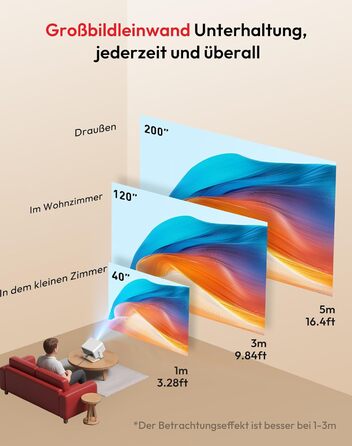 Проектор Smart Beamer N6 Pro: 4K, Full HD, WiFi 6, Автофокус, Netflix, Android/iPhone, для дому та на вулицю