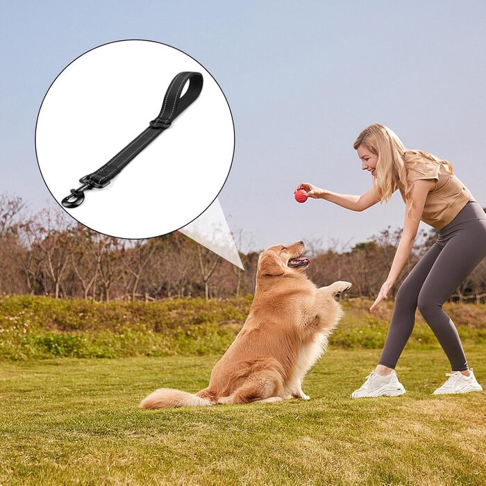 Автомобільний поводок для собак Yuiturt: безпечний, короткий, з відбиваючими елементами та ручкою