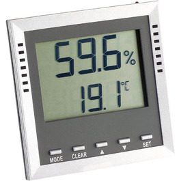 TFA Dostmann Klima Guard digital thermometer/hygrometer, monitoring of temperature/humidity, high and low values, alarm function