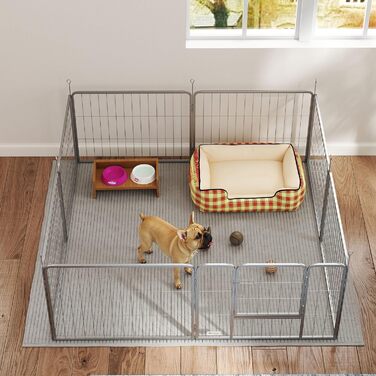 Вольєр для собак PawHut - вольєр-загон для цуценят, 8 панелей, 80x60 см, срібний