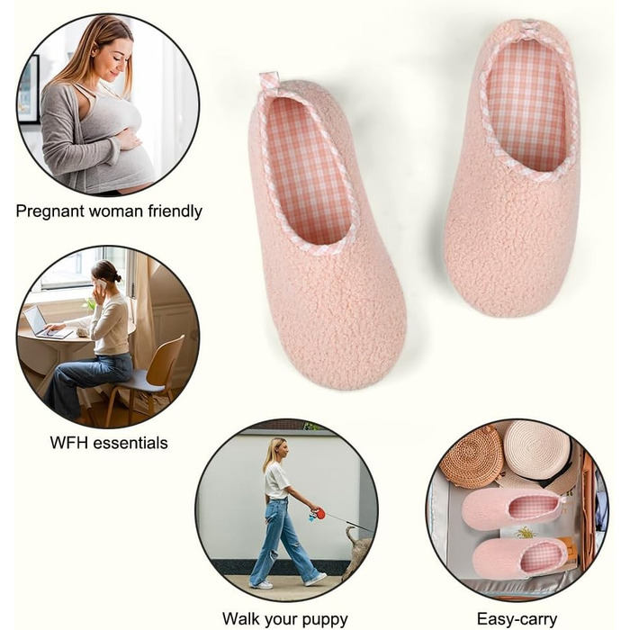 OFFCUP Теплі жіночі халати-халати з піни з пам'яті, халати для дому зимові, бавовняні халати з плюшем, халати для дому всередині та зовні (Рожевий 37 38)