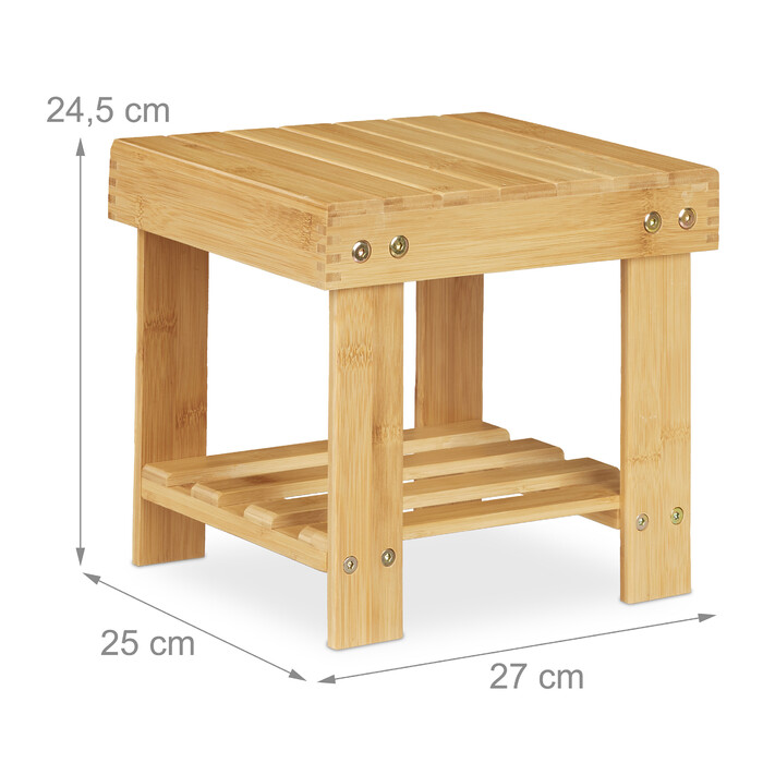 Relaxdays Small Bamboo Footstool