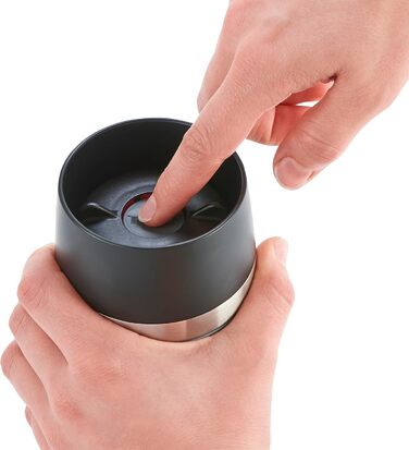 Термокружка Emsa Travel Mug Classic, 360 мл, рожевий колір, з термоізоляцією, Quick-Press, 360° відкриття, для напоїв на виніс