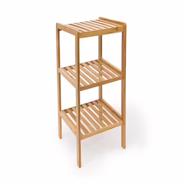 Relaxdays Bamboo Bathroom Shelf with 3 Shelves
