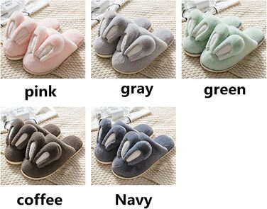 Тапочки до дому з плюшевими вушками кролика, жіночі, зелені. Теплі, м'які, неслизькі