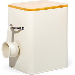 Контейнер для порошку 6.5л з дозатором, коробка для порошку, контейнер для корму, ящик для печива, кавових зерен, тваринного корму (Бежевий)