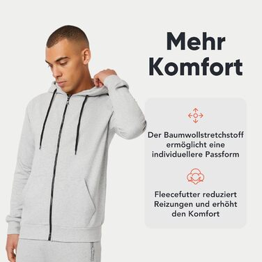 F London Худі з блискавкою для чоловіків - капюшонний пуловер з блискавкою. Ідеальний для повсякденного носіння та спорту (XXL, Сірий)