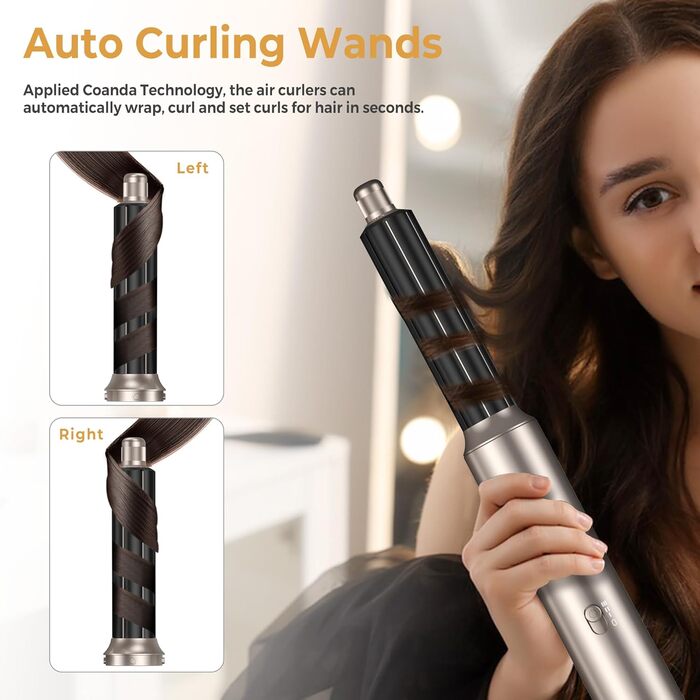 Airstyler 5 в 1: Фен-щітка, плойка для локонів, випрямляч волосся, чорний (Platin-gold)