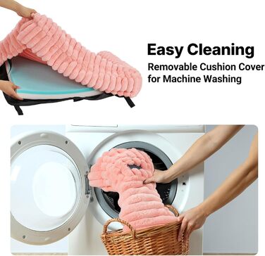 Ліжко для собак Veehoo, софа для маленьких собак, м'яка, з ортопедичним матрацом, 60x45x10 см, білий слонової кістки (рожевий)