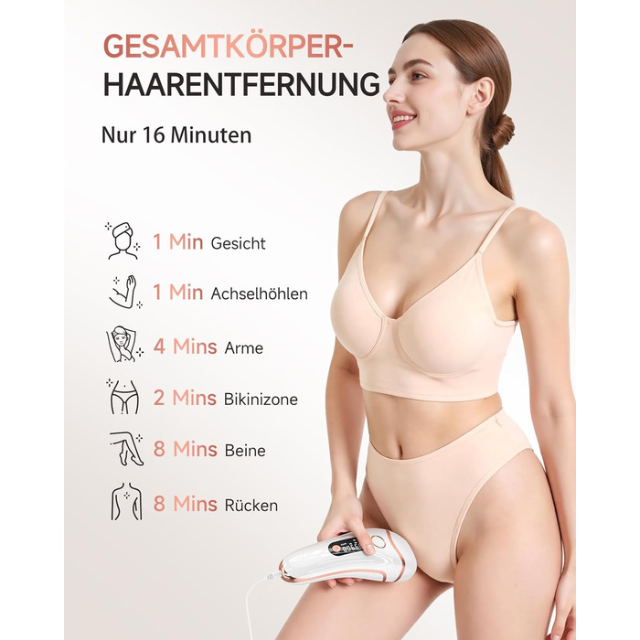 IPL пристрій для епіляції Haarlosy: 999,900 імпульсів, 3 функції, 9 рівнів, для чоловіків та жінок, безболісна епіляція тіла, обличчя, бікіні