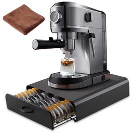 Органайзер для кавових капсул Tassimo на 64 капсули, коробка для зберігання, для кухні, офісу - з серветкою для чищення