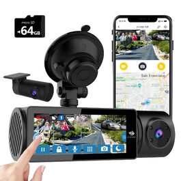3-канальний відеореєстратор Z-Edge з роздільною здатністю 5K/4K/2K/1080P, GPS, Wi-Fi та 2.8'' IPS сенсорним екраном