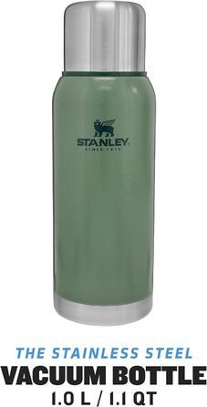 Термос Stanley Adventure з нержавіючої сталі, 1 літр - термопляшка, 24 години, BPA-Free, кришка-поїльник, колір: молотний зелений