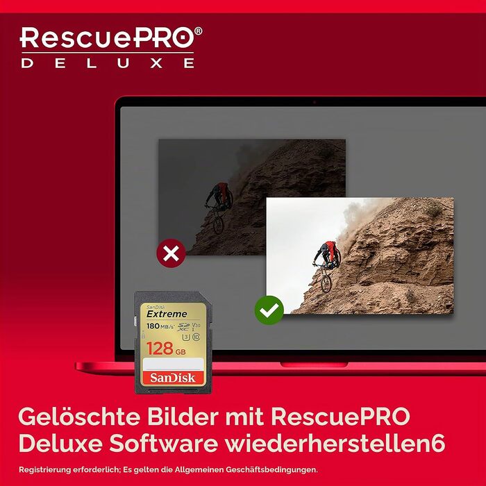 Карта пам'яті SanDisk Extreme SDXC UHS-I 128GB V30 U3 (180 MB/s) для 4K UHD відео, водонепроникна та ударостійка (набір 2 шт)