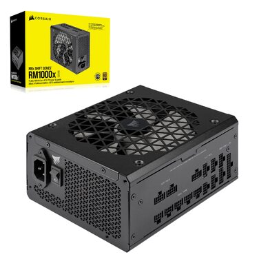 Блок живлення Corsair RM1000x Shift 1000W, ATX 3.1, PCIe 5.1, 80 Plus Gold, повністю модульний, чорний
