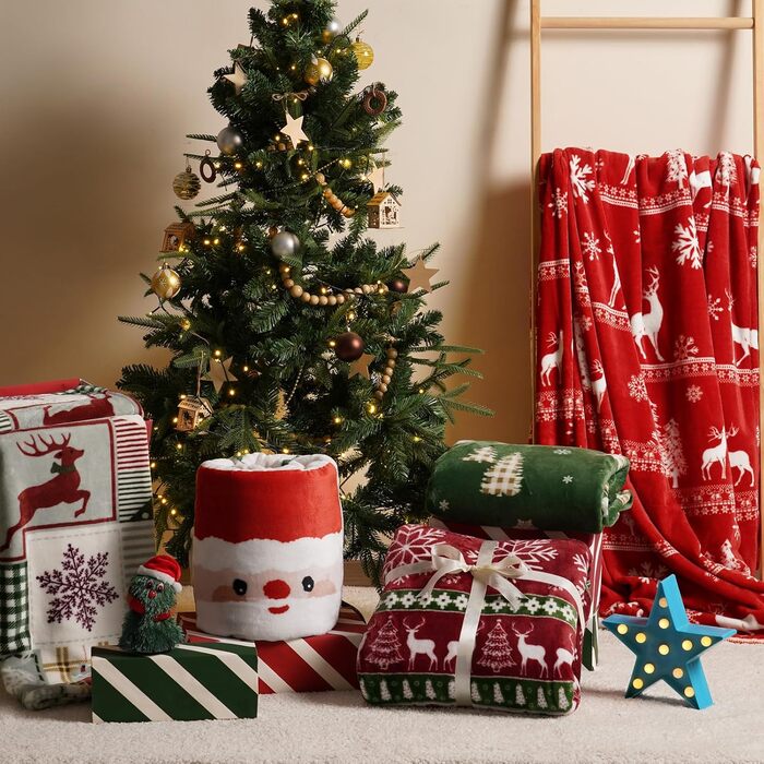 Фланелева ковдра PHF Kuscheldecke 150x200 см - м'яка, тепла, екологічна ковдра для дому, дивана, ліжка, софи. Ковдра-плед з малюнком (олені/дерева)