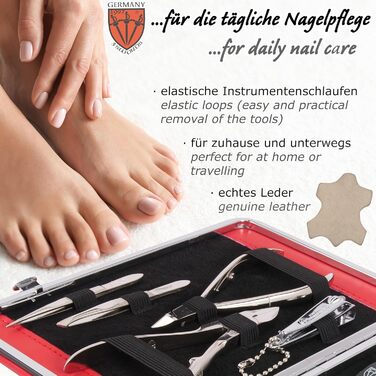 Набір для манікюру DREI SCHWERTER 'Fano' - 11 предметів (ніж, щипчики, пінцет) у чохлі з кож. шкіри