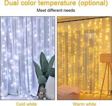 Ланцюжок прикрас LED, 10м, 100 світлодіодів, з пультом та таймером, 8 режимів, вологостійкий IP65, тепле біле світло, для дому та вулиці, для святкування, 1 шт. (2 в 1 USB & батарейка)