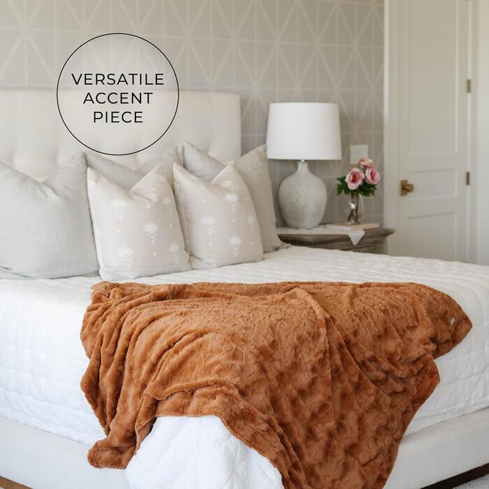 М'яка та тепла плюшева ковдра GRACED SOFT LUXURIES, сірого кольору, розмір L (127 x 152,4 см)