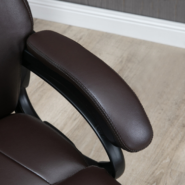 Vinsetto Ergonomic Executive Office Chair with Rocking Function, Leather Chair Brown, Adjustable Height, Weight Capacity up to 180 kg