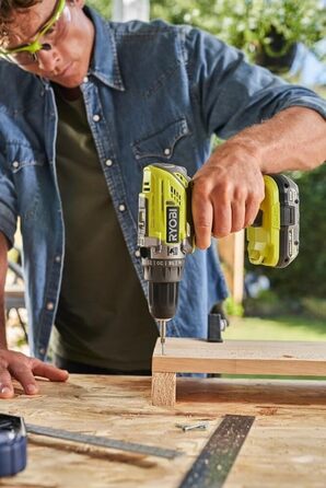 RYOBI 18V ONE+ акумуляторний ударний дриль-шуруповерт R18PD32-1C20G (2 швидкості, 50Nm, 24 ступ. крутного моменту, металевий патрон 13мм, 1x 2.0Ah акумулятор, зарядний пристрій) Generation 2 – безщітковий двигун
