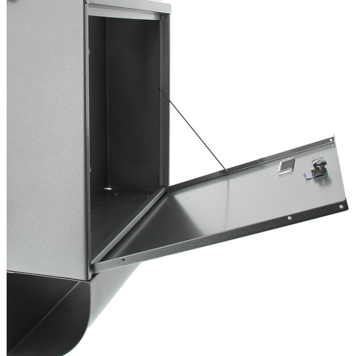 Поштова скринька Burg Wächter Vario ANT з газетницею та табличкою для імені, оцинкована сталь, формат DIN C4, 2 ключі, колір срібний