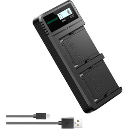 Зарядний пристрій NEEWER Dual USB для акумуляторів Sony NP-F серії (F970, F960, F950, F930, F770, F750, F570, F550) з LCD-дисплеєм, швидка зарядка, 2 канали